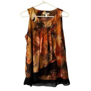 Dress Barn Woman Pleated Sleeveless Blouse‎ Size Petite PL Wedding Guest Office